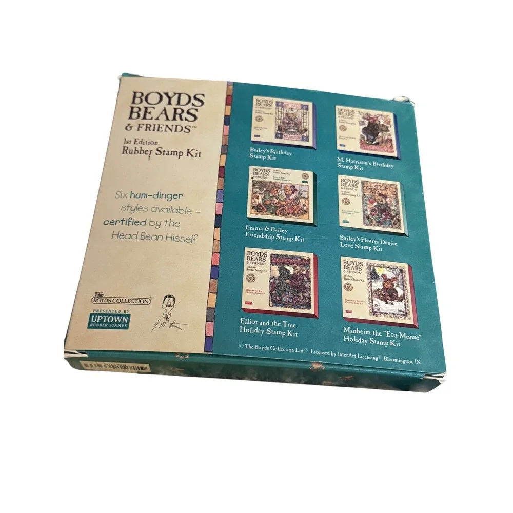 Boyds Bears Friends Bailey Hearts Desire Love Rubber Stamp Kit 1st Edition